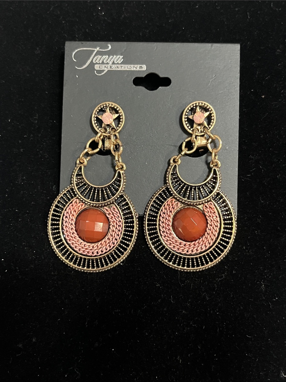 Gold-Tone Coral Drop Earrings